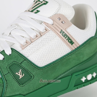 Buy Louis Vuitton LV Trainer Sneaker Green White Green 1AHTL0-2 Quality Reps Replicas Shoes