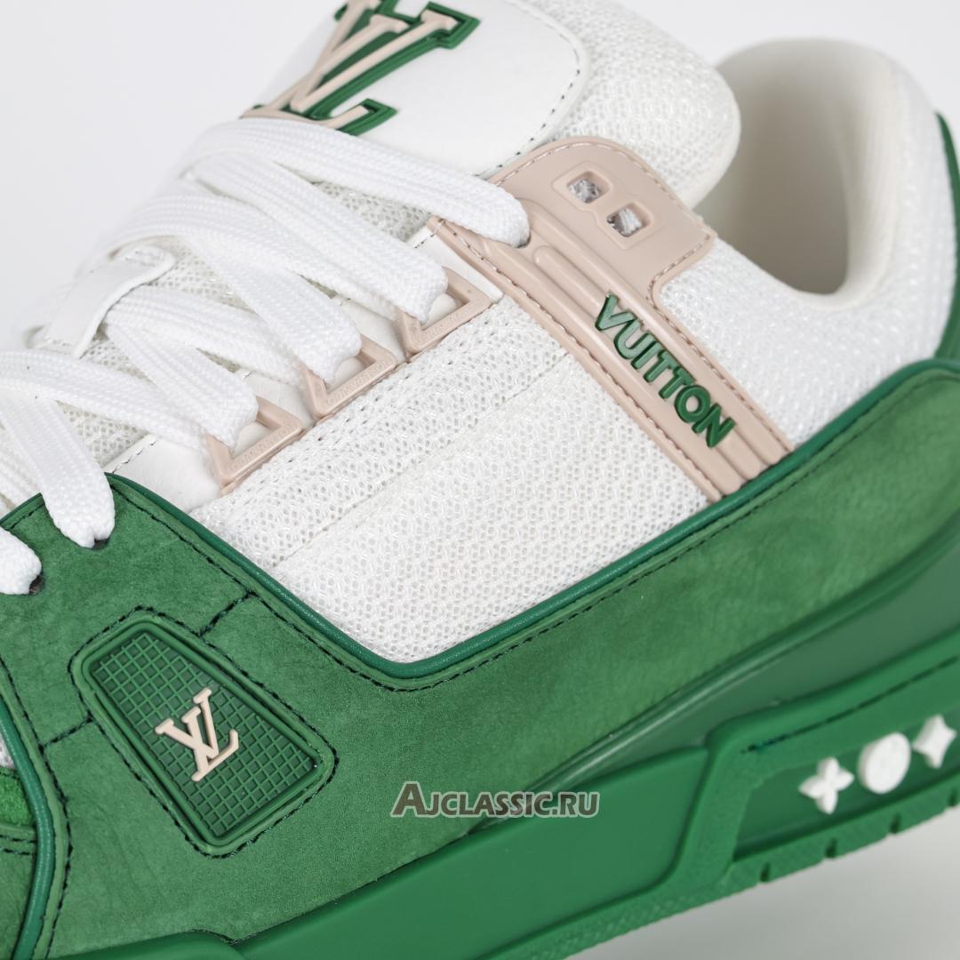 New Louis Vuitton LV Trainer Sneaker "Green White" 1AHTL0-2 Shoes
