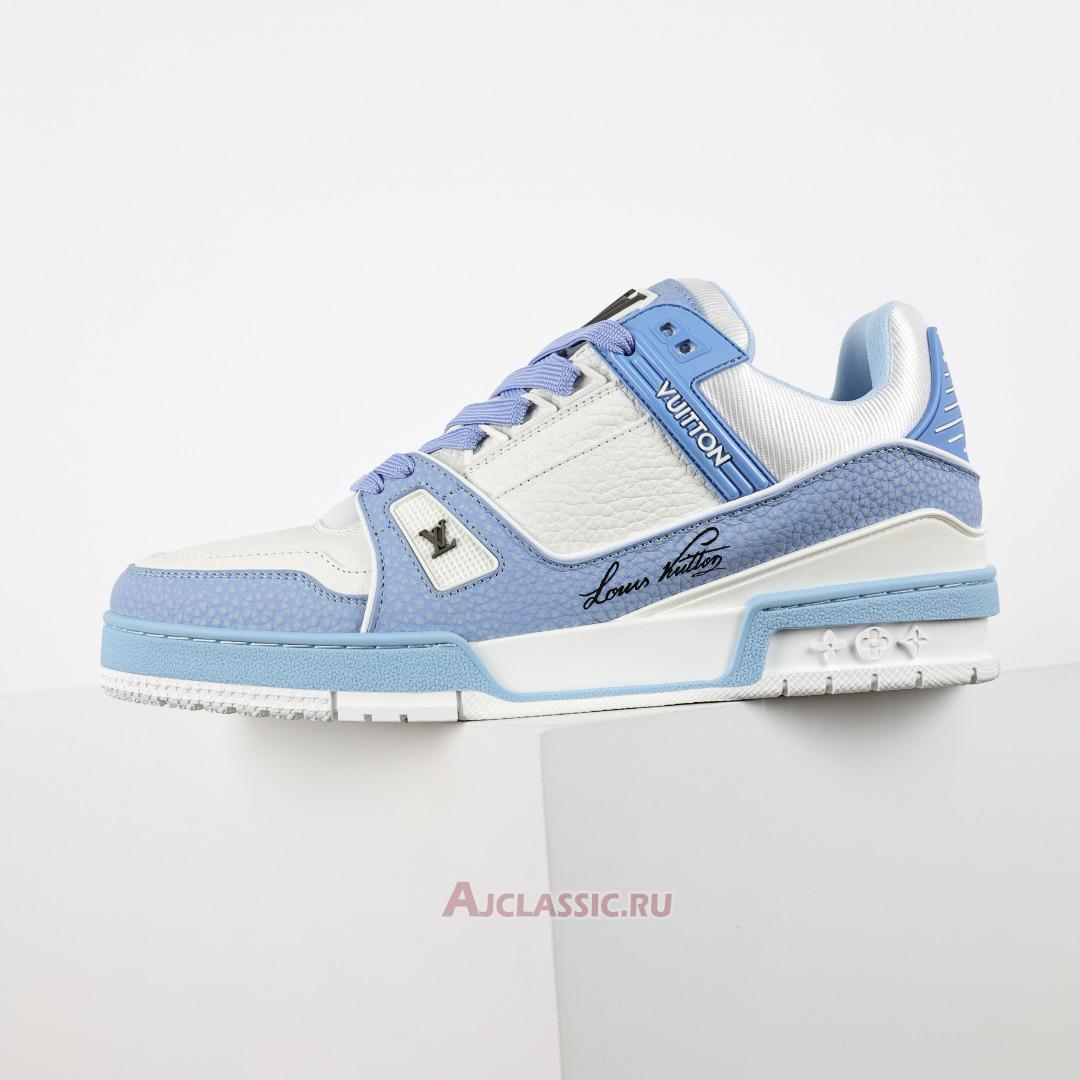 New Louis Vuitton LV Trainer Sneaker "Blue White" 1AD6BS Shoes