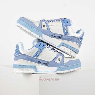 Buy Louis Vuitton LV Trainer Sneaker Blue White Blue 1AD6BS Quality Reps Replicas Shoes