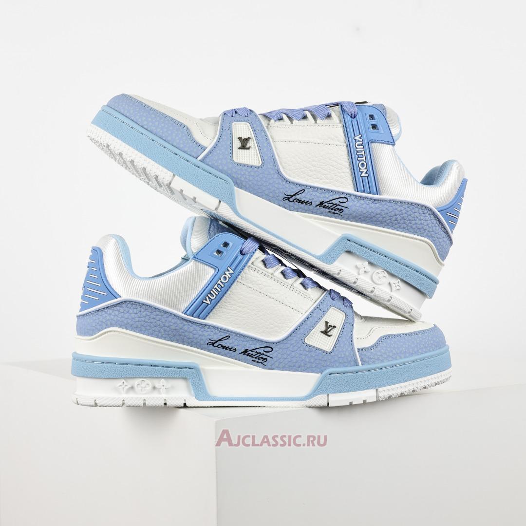 New Louis Vuitton LV Trainer Sneaker "Blue White" 1AD6BS Shoes