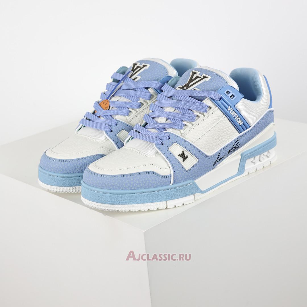 New Louis Vuitton LV Trainer Sneaker "Blue White" 1AD6BS Shoes