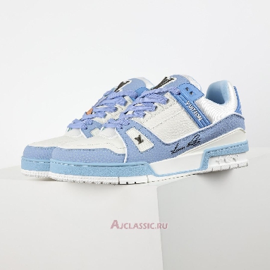 Buy Louis Vuitton LV Trainer Sneaker Blue White Blue 1AD6BS Quality Reps Replicas Shoes