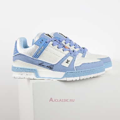 Buy Louis Vuitton LV Trainer Sneaker Blue White Blue 1AD6BS Quality Reps Replicas Shoes