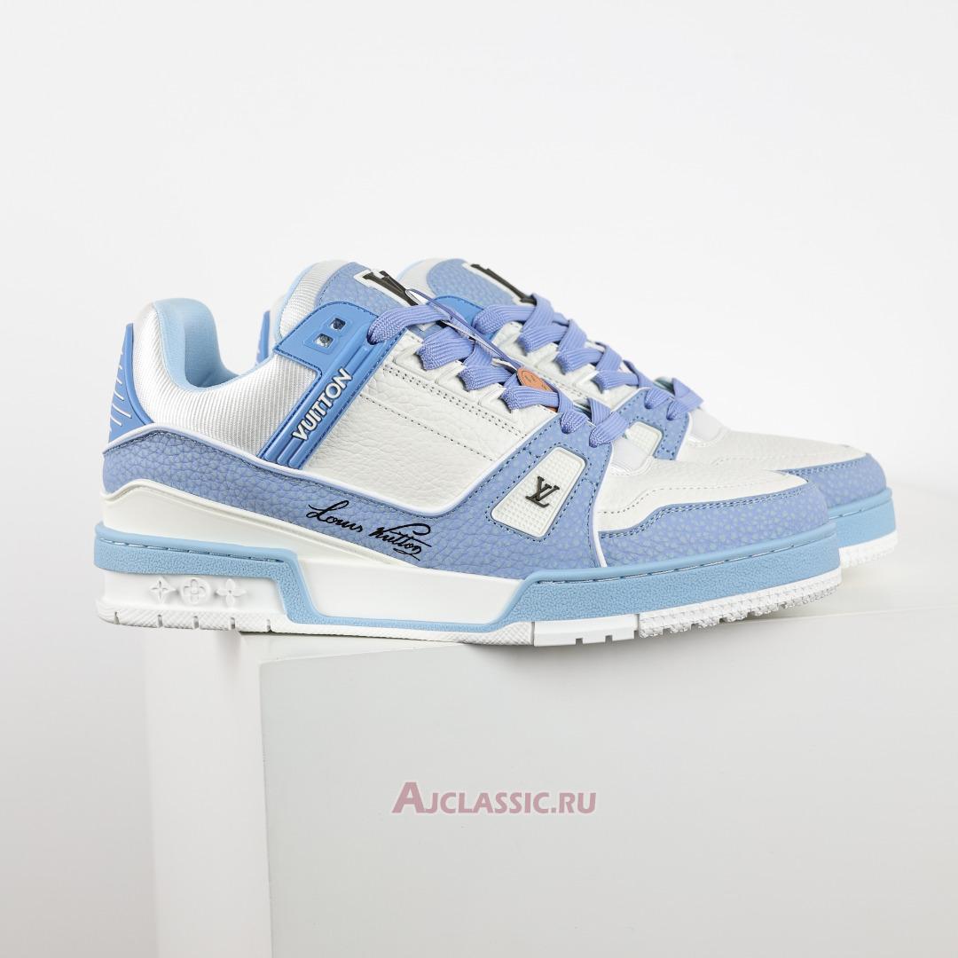 New Louis Vuitton LV Trainer Sneaker "Blue White" 1AD6BS Shoes