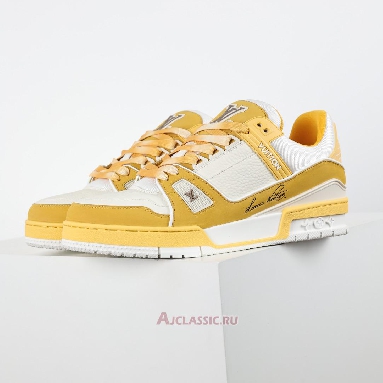 Buy Louis Vuitton LV Trainer Sneaker Yellow White Yellow 1ACWBB-2 Quality Reps Replicas Shoes