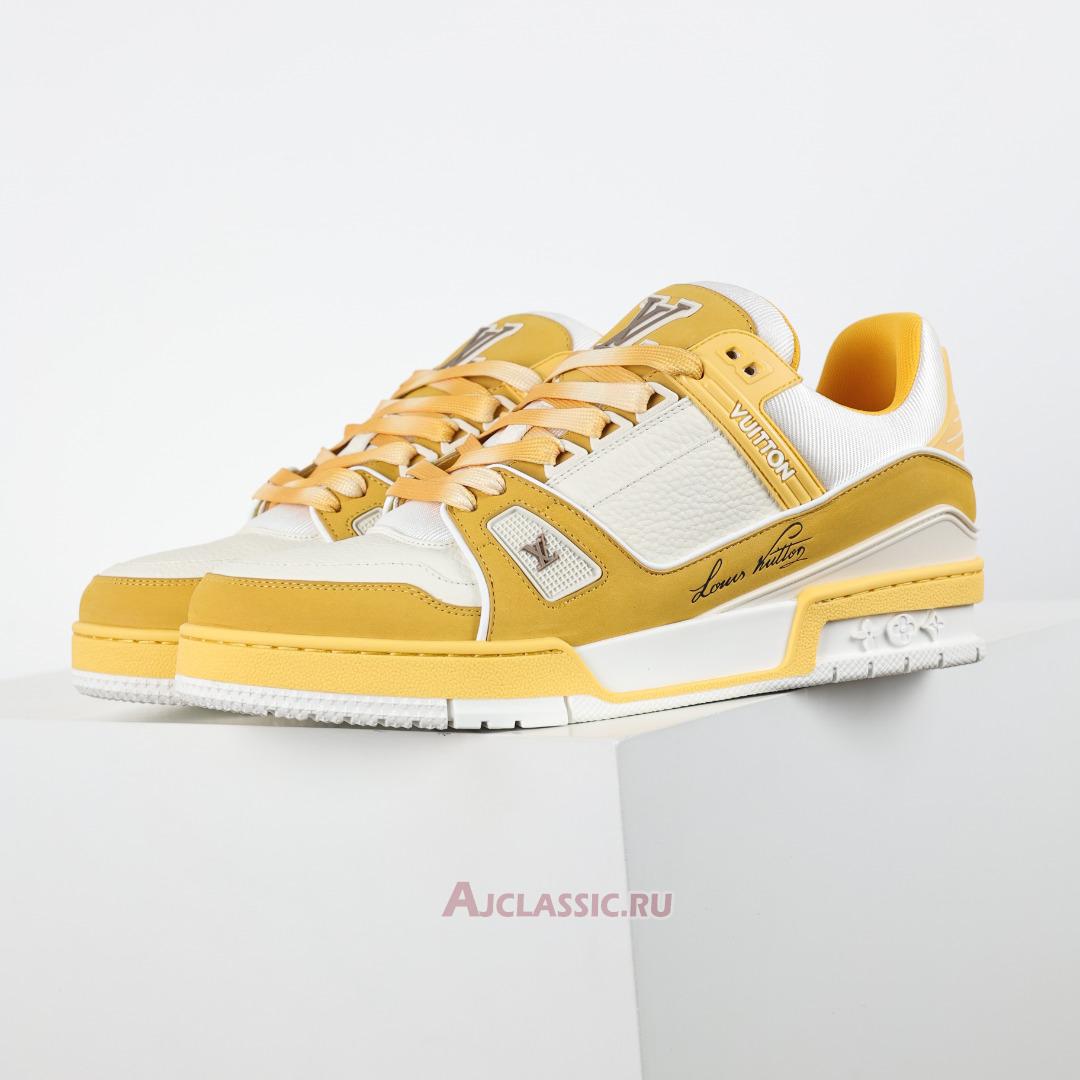 New Louis Vuitton LV Trainer Sneaker "Yellow White" 1ACWBB-2 Shoes