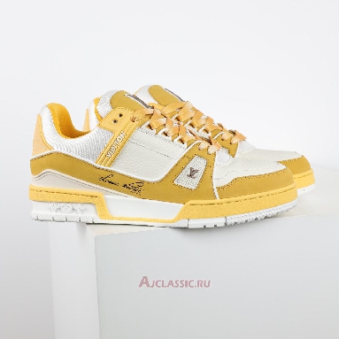 Buy Louis Vuitton LV Trainer Sneaker Yellow White Yellow 1ACWBB-2 Quality Reps Replicas Shoes