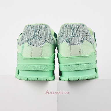 Buy Louis Vuitton LV Trainer Sneaker Green Bleached Monogram Denim Green 1ACVNW-2 Quality Reps Replicas Shoes