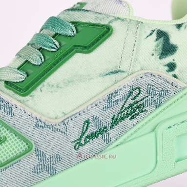 Buy Louis Vuitton LV Trainer Sneaker Green Bleached Monogram Denim Green 1ACVNW-2 Quality Reps Replicas Shoes