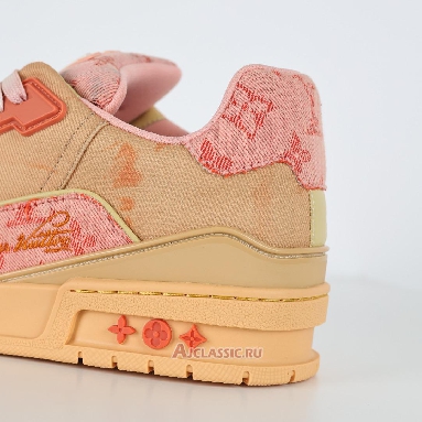 Buy Louis Vuitton LV Trainer Sneaker Orange Bleached Monogram Denim Orange 1ACVMZ-2 Quality Reps Replicas Shoes