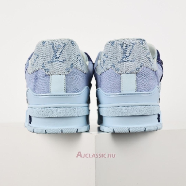 Buy Louis Vuitton LV Trainer Sneaker Blue Bleached Monogram Denim Blue 1ACVNE-2 Quality Reps Replicas Shoes