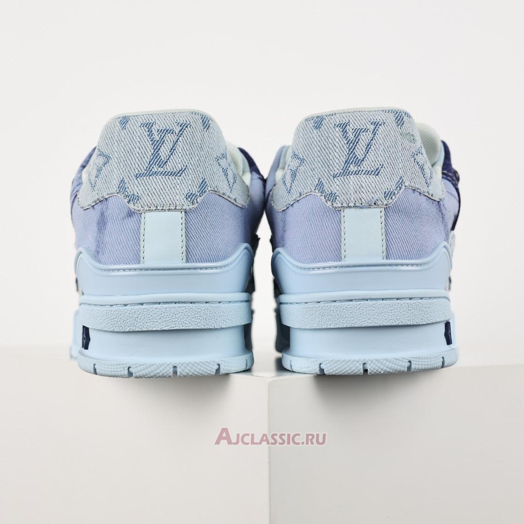 New Louis Vuitton LV Trainer Sneaker "Blue Bleached Monogram Denim" 1ACVNE-2 Shoes