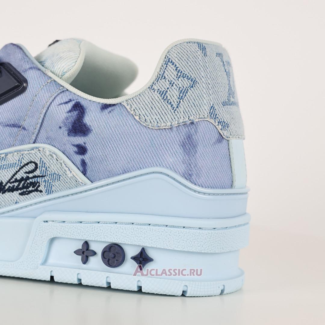 New Louis Vuitton LV Trainer Sneaker "Blue Bleached Monogram Denim" 1ACVNE-2 Shoes