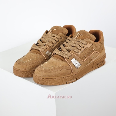 Buy Louis Vuitton LV Trainer Sneaker Cognac Brown Gold Brown 1ADHB1 Quality Reps Replicas Shoes