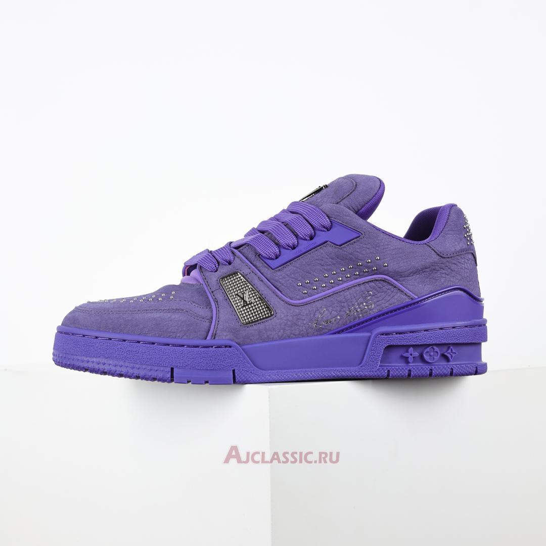 New Louis Vuitton LV Trainer Sneaker "Purple Silver" 1ADHAH Shoes