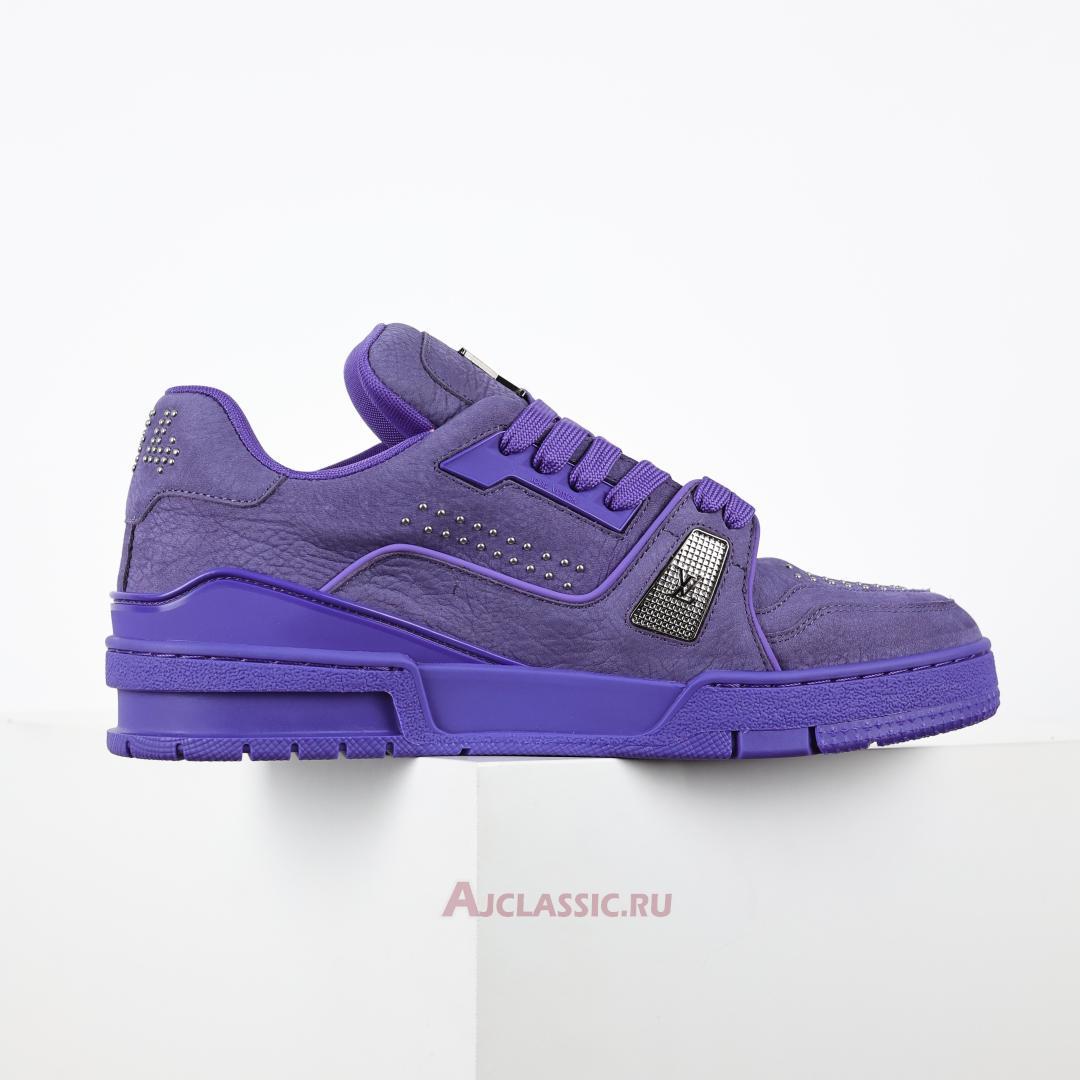 New Louis Vuitton LV Trainer Sneaker "Purple Silver" 1ADHAH Shoes