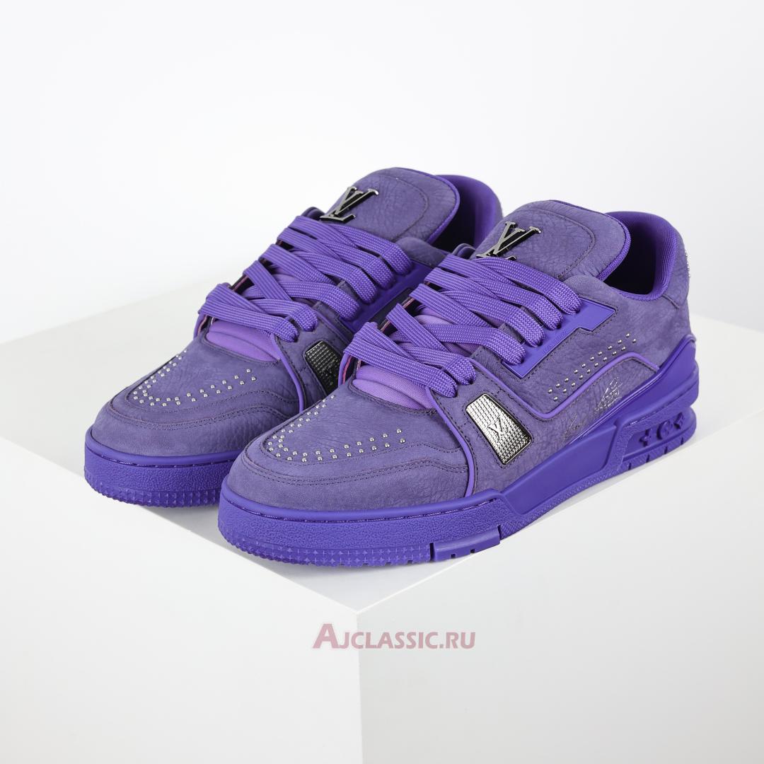 New Louis Vuitton LV Trainer Sneaker "Purple Silver" 1ADHAH Shoes
