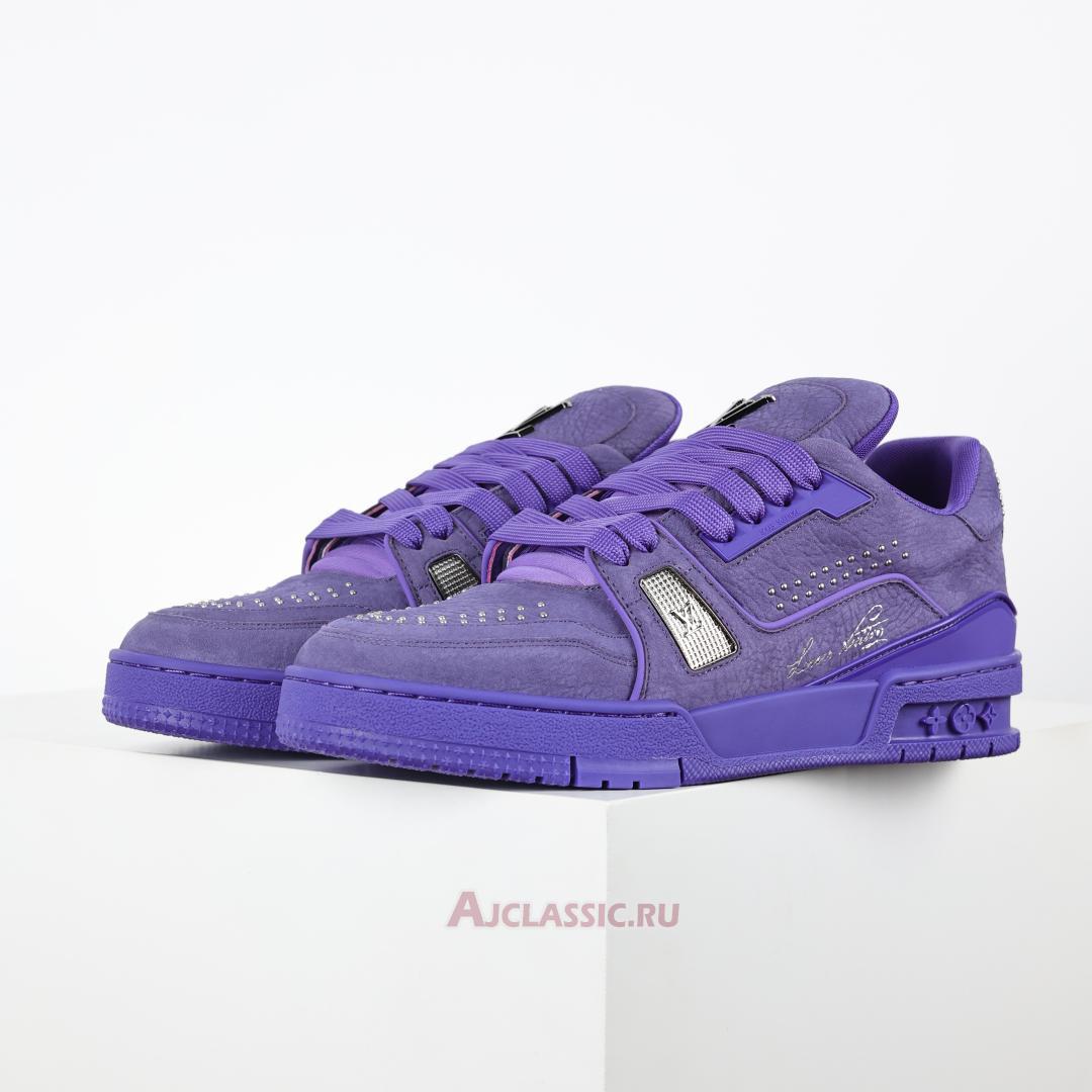 New Louis Vuitton LV Trainer Sneaker "Purple Silver" 1ADHAH Shoes