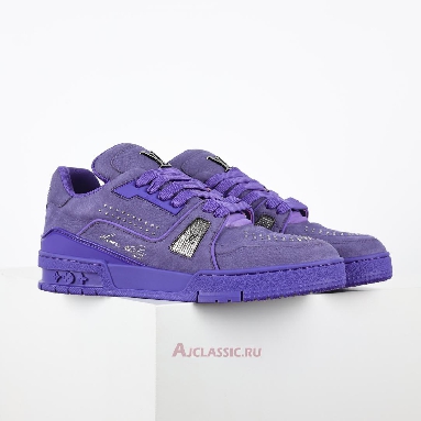 Buy Louis Vuitton LV Trainer Sneaker Purple Silver Purple 1ADHAH Quality Reps Replicas Shoes