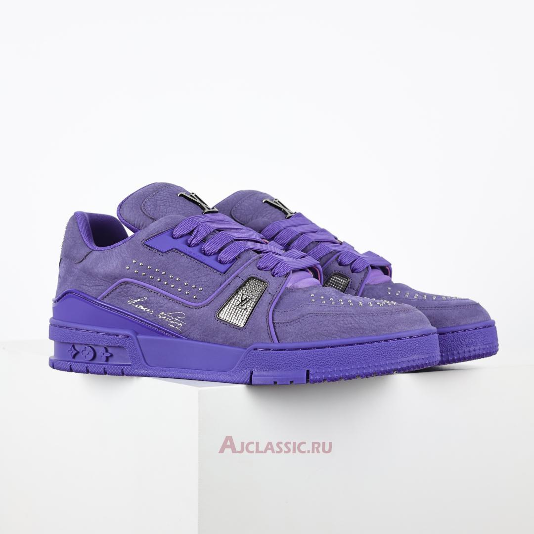 New Louis Vuitton LV Trainer Sneaker "Purple Silver" 1ADHAH Shoes