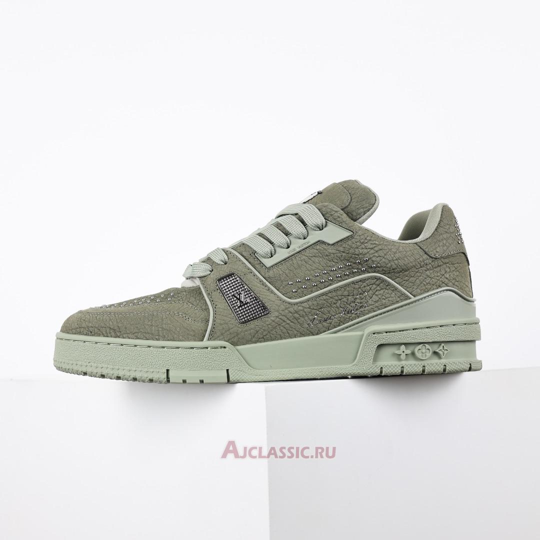 New Louis Vuitton LV Trainer Sneaker "Green Silver" 1ADH9X Shoes