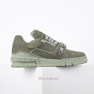 Buy Louis Vuitton LV Trainer Sneaker Green Silver Green 1ADH9X Quality Reps Replicas Shoes