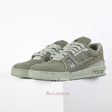 Buy Louis Vuitton LV Trainer Sneaker Green Silver Green 1ADH9X Quality Reps Replicas Shoes