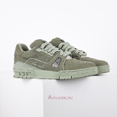 Buy Louis Vuitton LV Trainer Sneaker Green Silver Green 1ADH9X Quality Reps Replicas Shoes