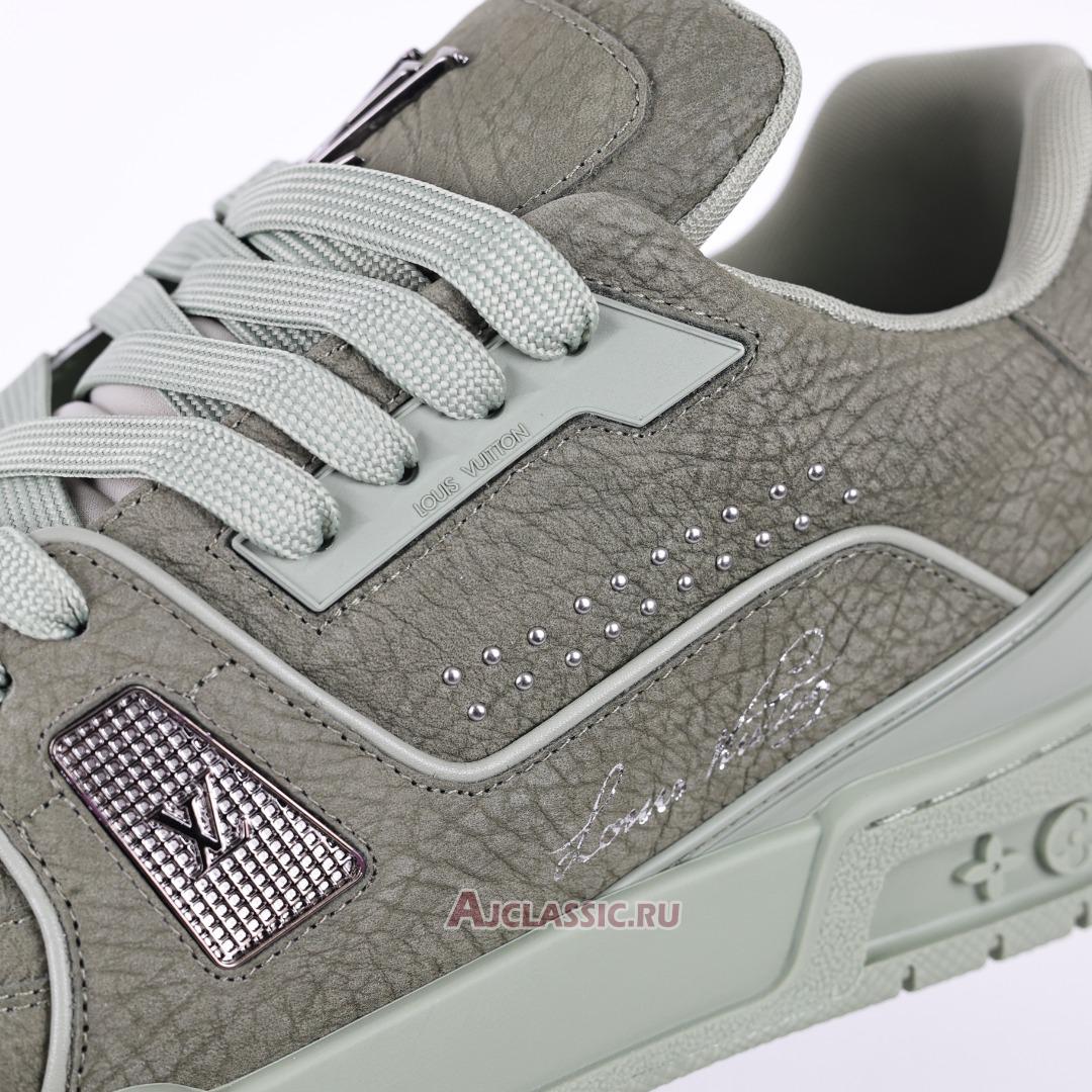 New Louis Vuitton LV Trainer Sneaker "Green Silver" 1ADH9X Shoes