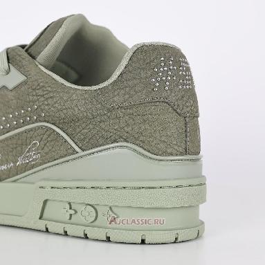 Buy Louis Vuitton LV Trainer Sneaker Green Silver Green 1ADH9X Quality Reps Replicas Shoes