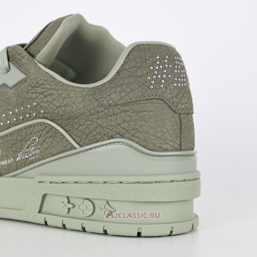 New Louis Vuitton LV Trainer Sneaker "Green Silver" 1ADH9X Shoes