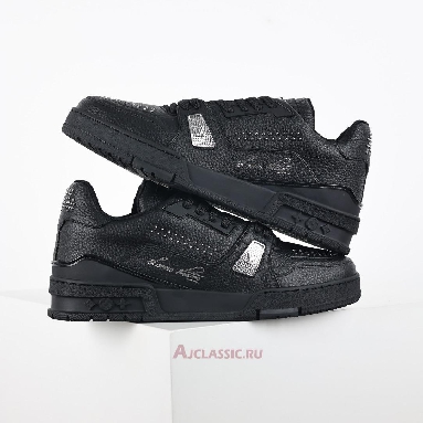 Buy Louis Vuitton LV Trainer Sneaker Black Silver Black 1ADDCH Quality Reps Replicas Shoes
