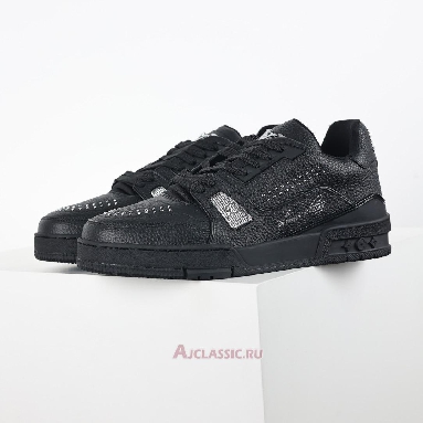 Buy Louis Vuitton LV Trainer Sneaker Black Silver Black 1ADDCH Quality Reps Replicas Shoes