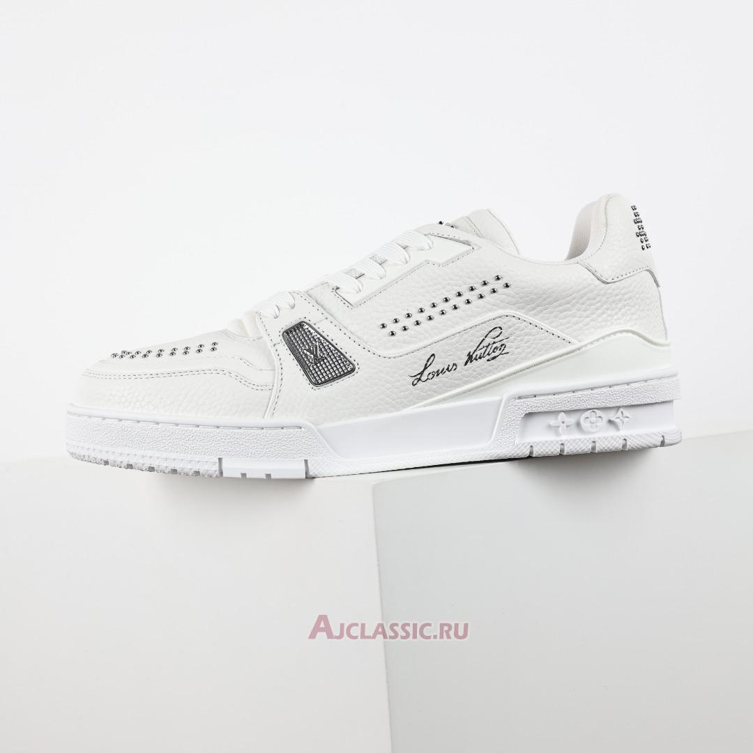 New Louis Vuitton LV Trainer Sneaker "White Silver" 1ADDBY Shoes