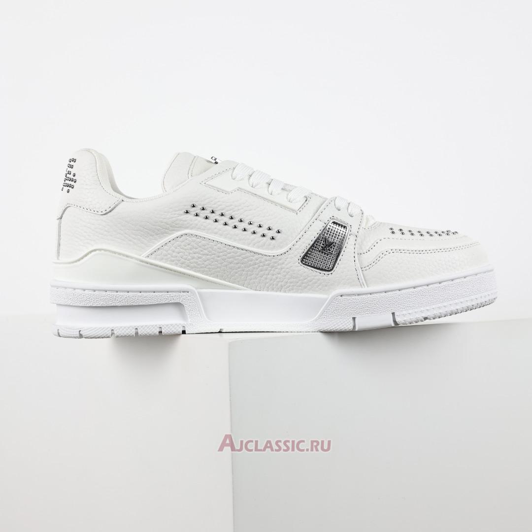 New Louis Vuitton LV Trainer Sneaker "White Silver" 1ADDBY Shoes