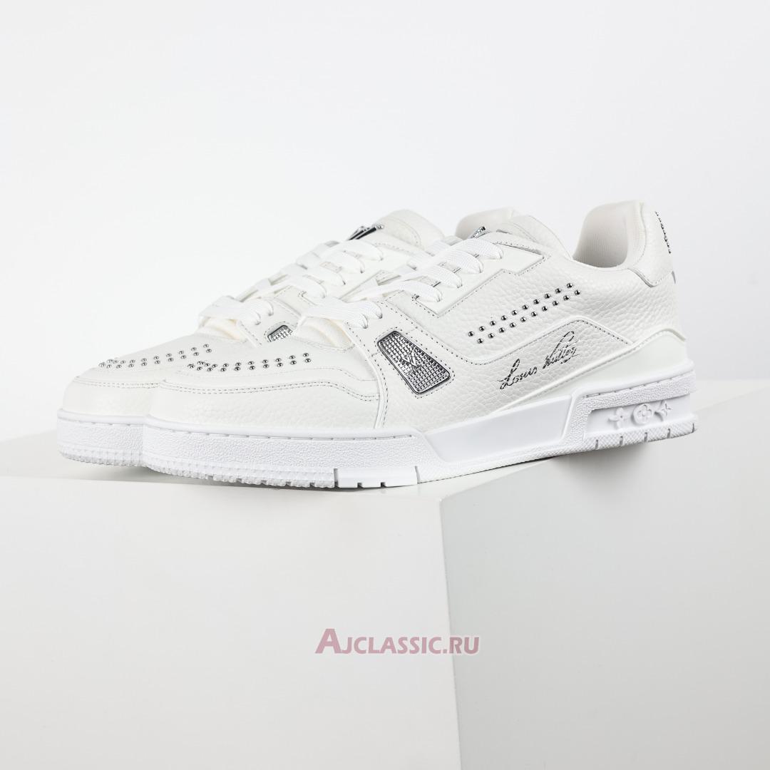 New Louis Vuitton LV Trainer Sneaker "White Silver" 1ADDBY Shoes