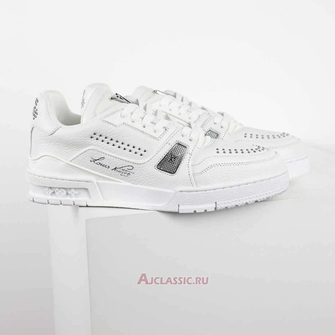 New Louis Vuitton LV Trainer Sneaker "White Silver" 1ADDBY Shoes