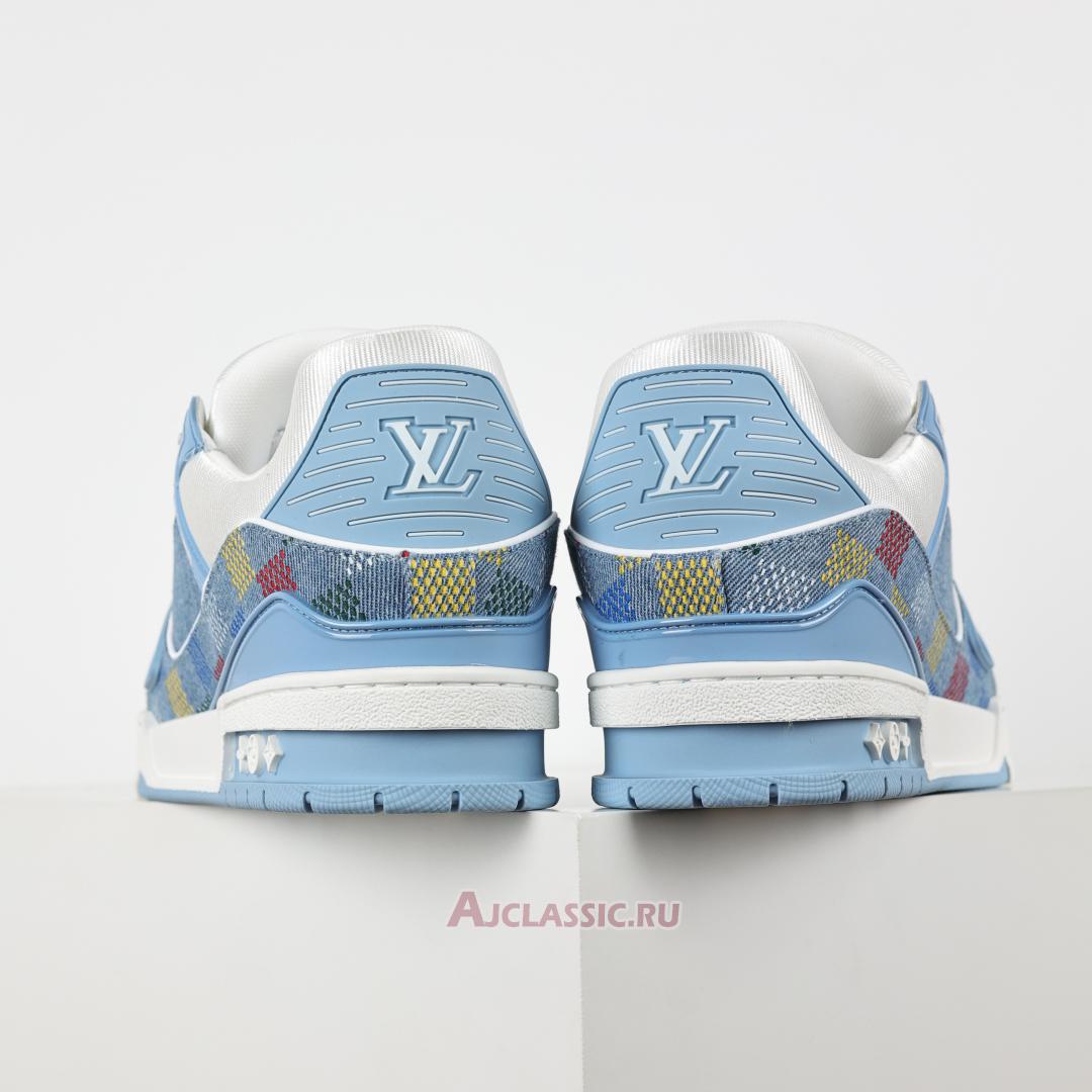 New Louis Vuitton LV Trainer Sneaker "Blue Damier-Printed Denim" 1AHCYB Shoes