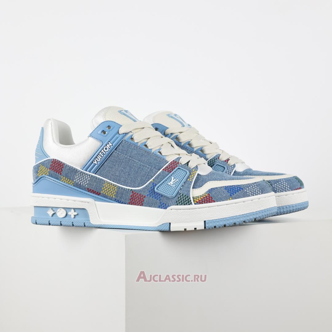 New Louis Vuitton LV Trainer Sneaker "Blue Damier-Printed Denim" 1AHCYB Shoes