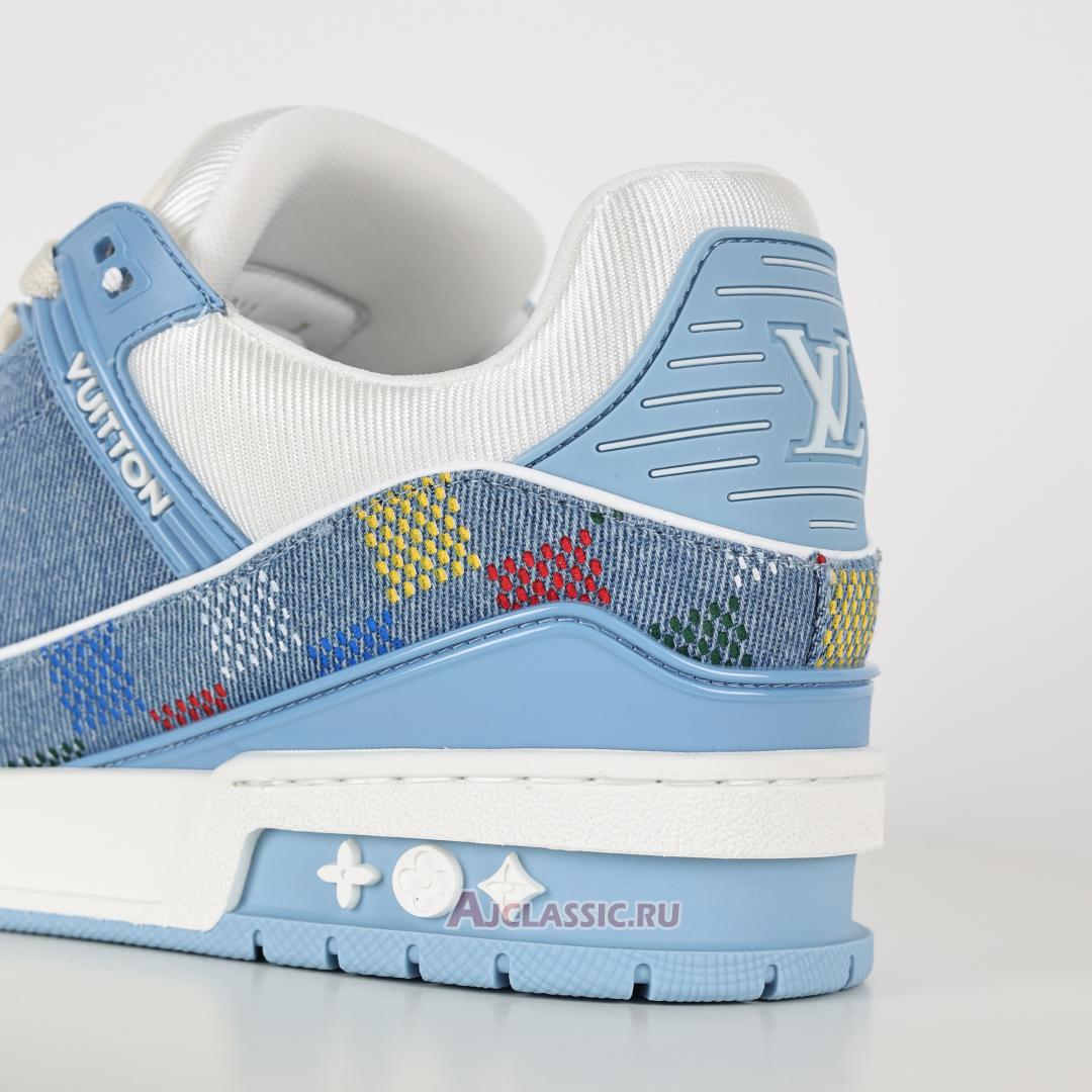 New Louis Vuitton LV Trainer Sneaker "Blue Damier-Printed Denim" 1AHCYB Shoes