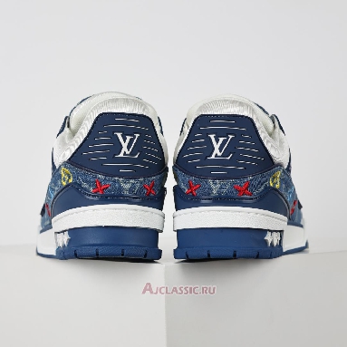 Buy Louis Vuitton LV Trainer Sneaker Blue Multicolor Monogram Denim Blue 1ADHHY-2 Quality Reps Replicas Shoes