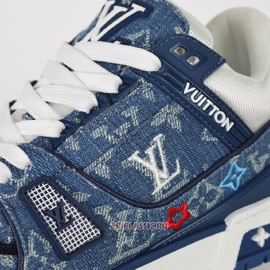 Buy Louis Vuitton LV Trainer Sneaker Blue Multicolor Monogram Denim Blue 1ADHHY-2 Quality Reps Replicas Shoes