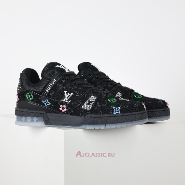 Buy Louis Vuitton LV Trainer Sneaker Black Multicolor Monogram Denim Black 1ADHHY-3 Quality Reps Replicas Shoes