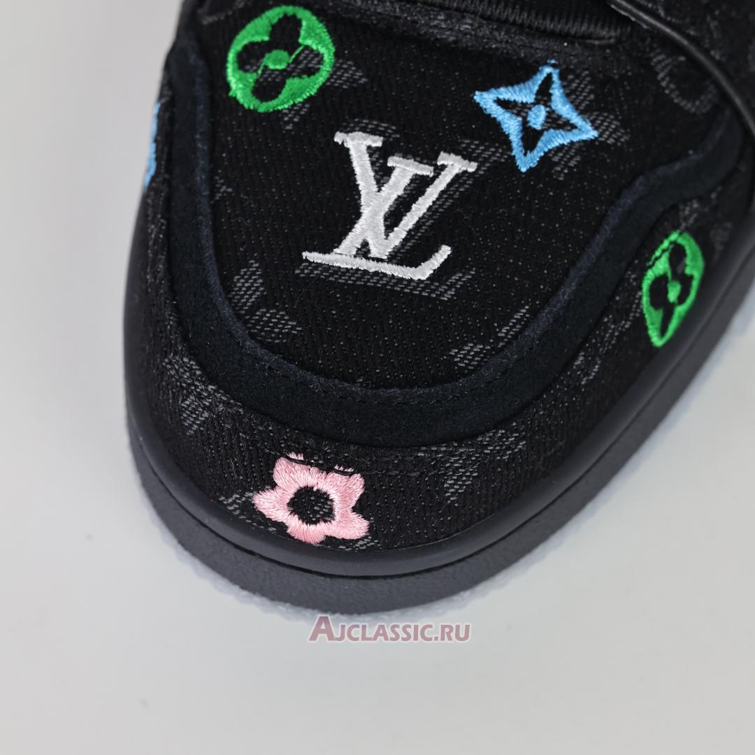 New Louis Vuitton LV Trainer Sneaker "Black Multicolor Monogram Denim" 1ADHHY-3 Shoes