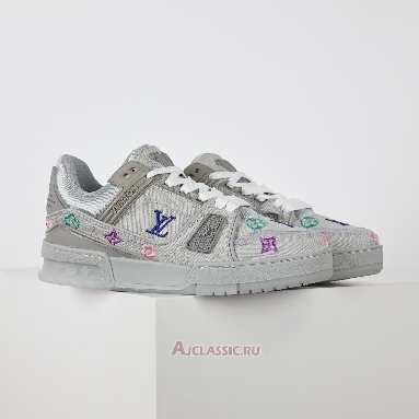 Buy Louis Vuitton LV Trainer Sneaker Grey Multicolor Monogram Denim Grey 1ADHHY-5 Quality Reps Replicas Shoes
