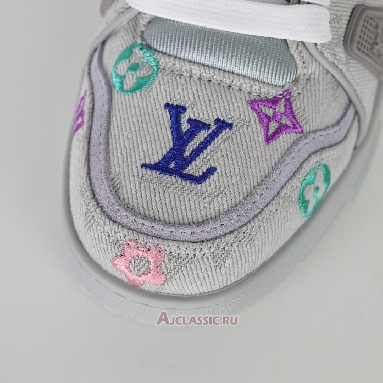 Buy Louis Vuitton LV Trainer Sneaker Grey Multicolor Monogram Denim Grey 1ADHHY-5 Quality Reps Replicas Shoes