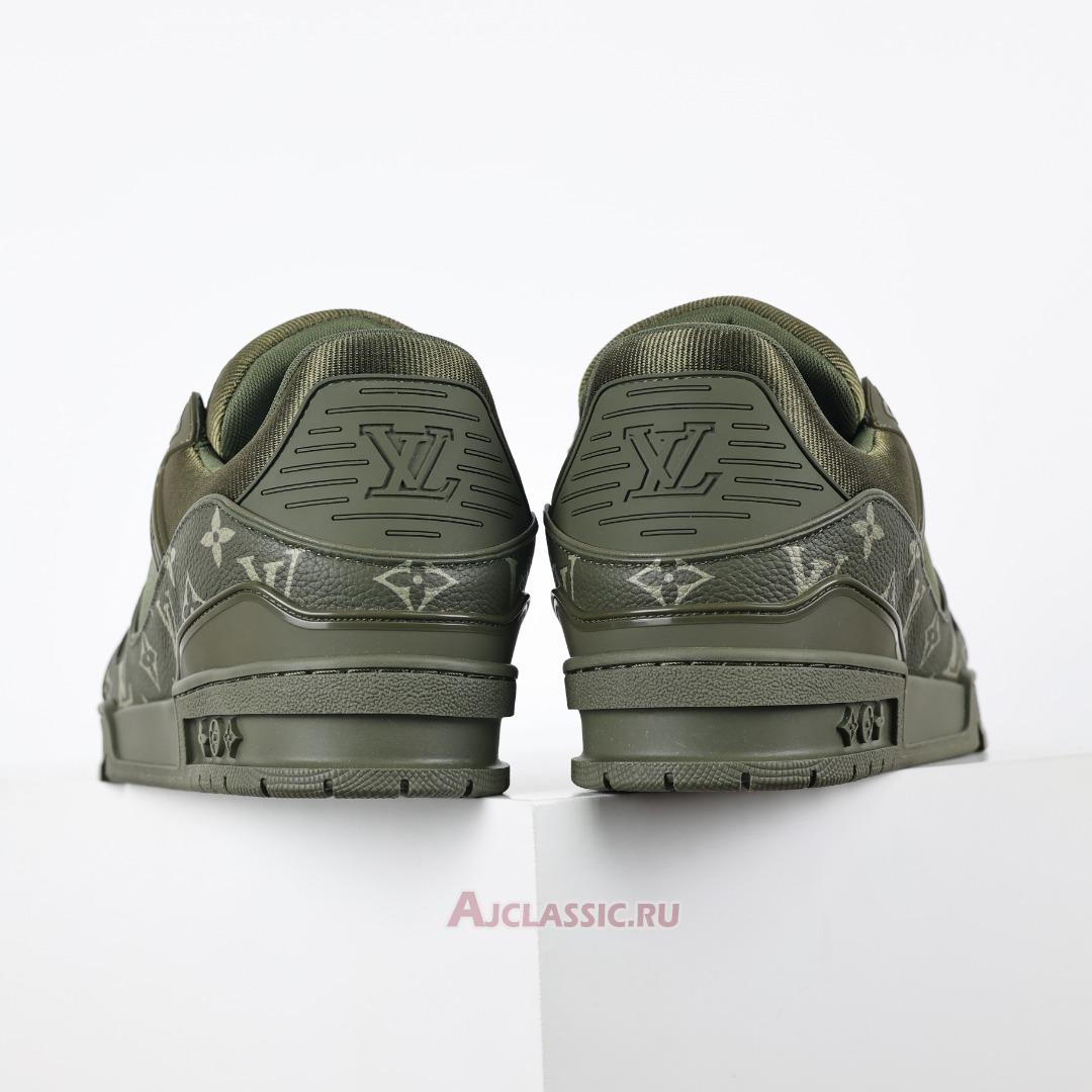 New Louis Vuitton LV Trainer Sneaker "Khaki Green Monogram" 1AHA19 Shoes