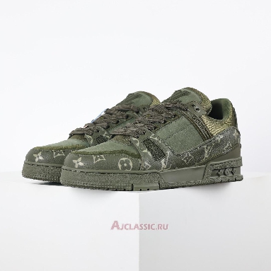 Buy Louis Vuitton LV Trainer Sneaker Khaki Green Monogram Green 1AHA19 Quality Reps Replicas Shoes