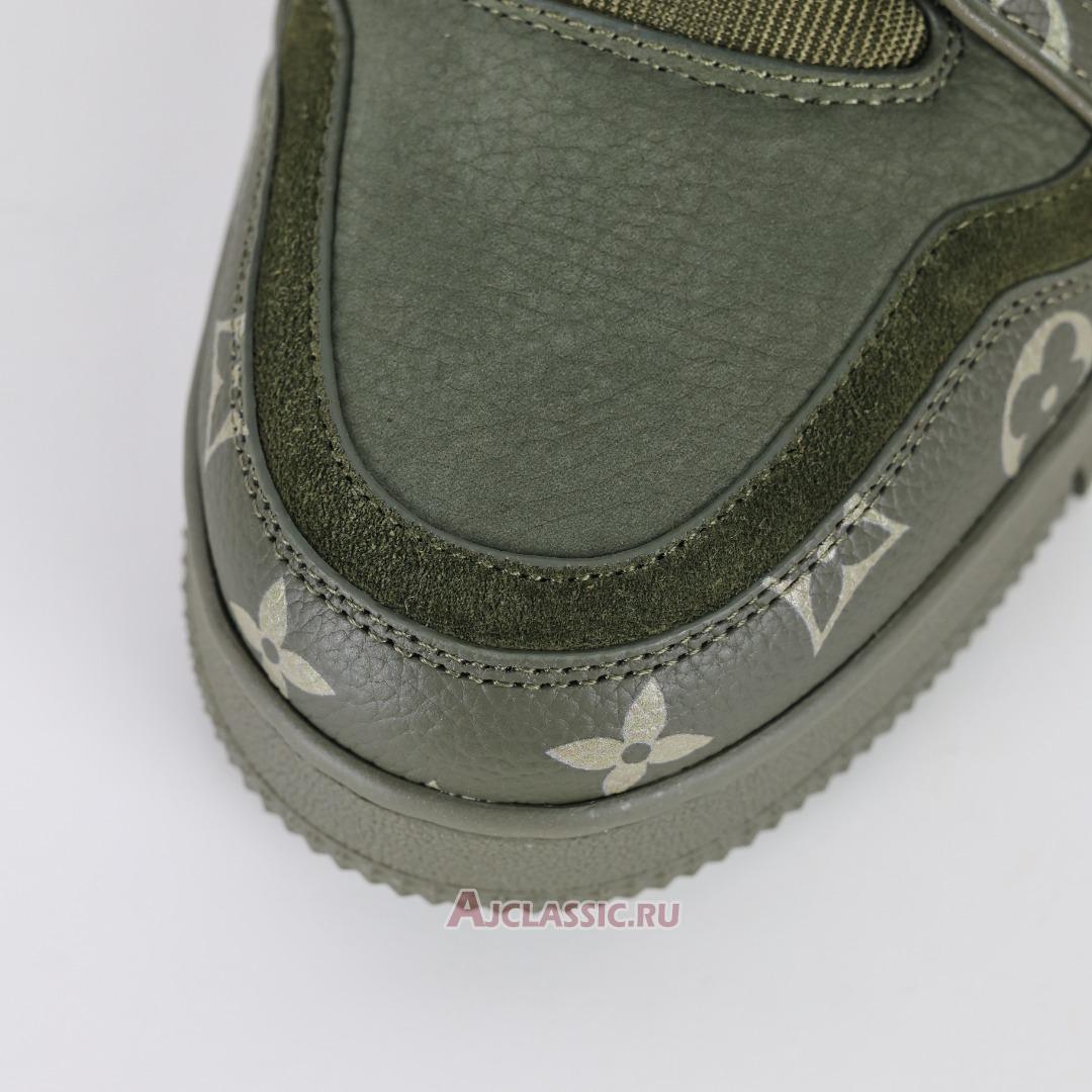 New Louis Vuitton LV Trainer Sneaker "Khaki Green Monogram" 1AHA19 Shoes